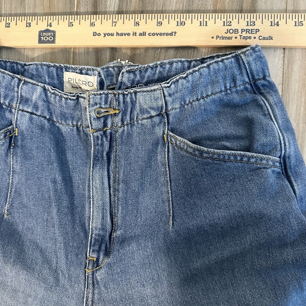 Pilcro Corset High-Rise Crop Culotte Jeans 29 Boho Lagenlook Beach Coastal - Picture 10 of 13